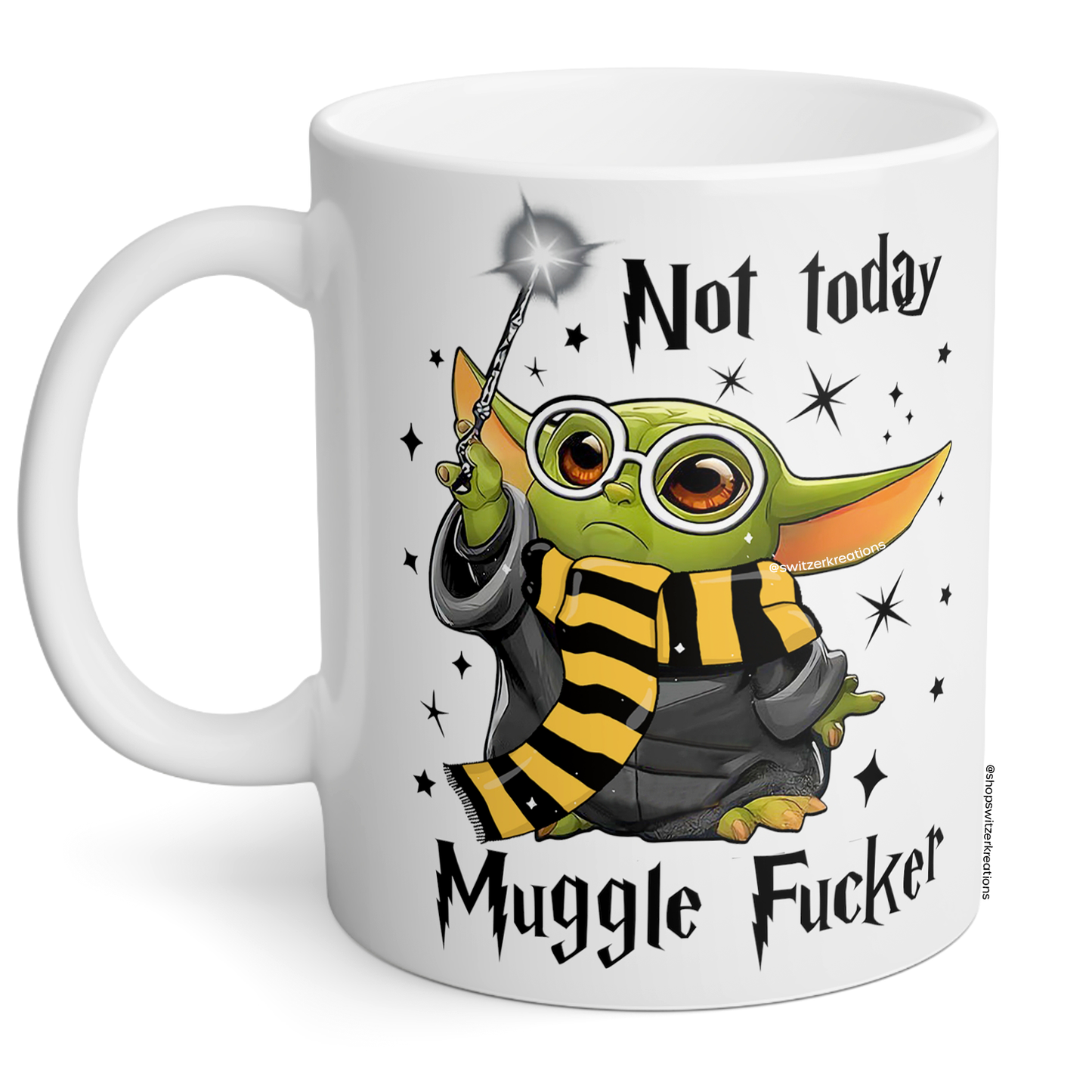 Baby Yoda Not Today Mugglefucker Mug 11oz | Yellow Team By Switzer Kreations