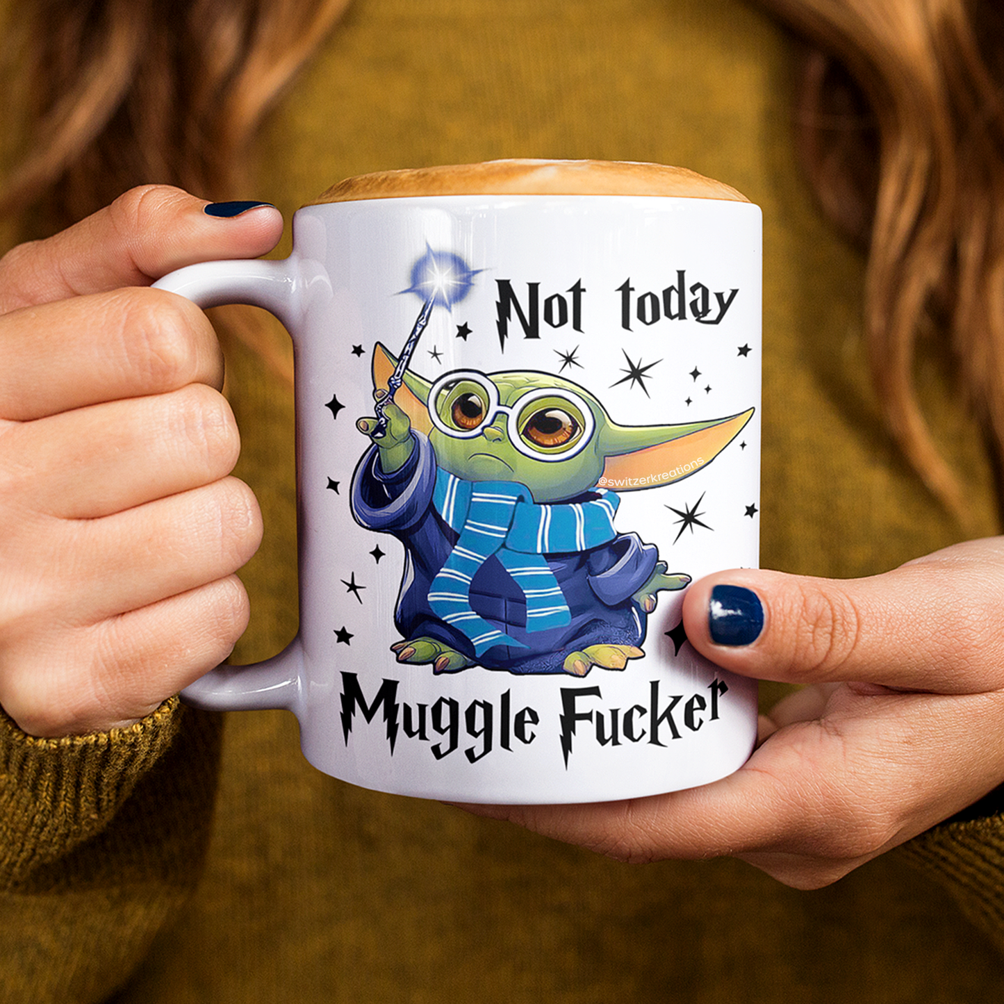 Not Today Mugglefucker Mug | Funny Baby Yoda Wizard