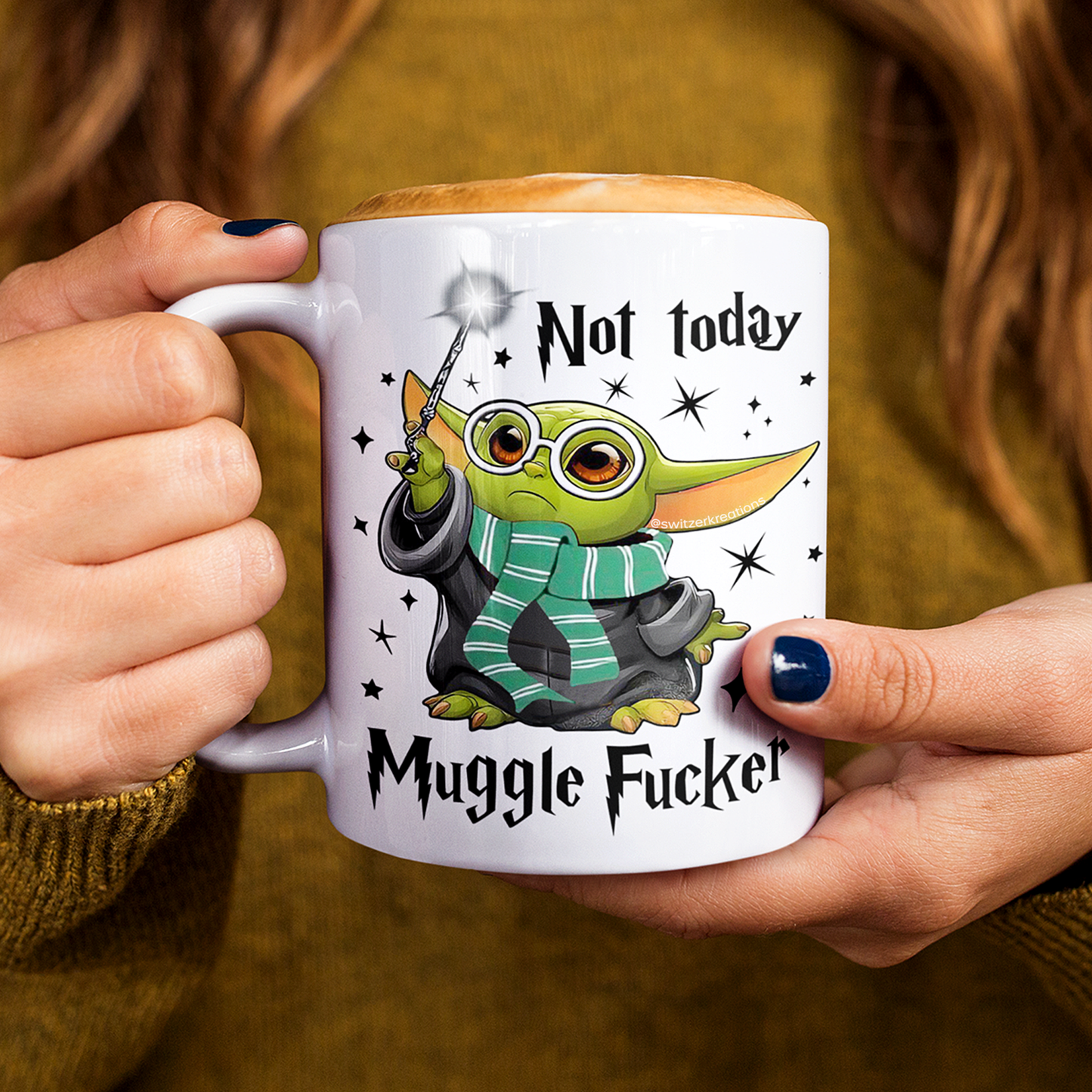 Not Today Mugglefucker Mug | Funny Baby Yoda Wizard