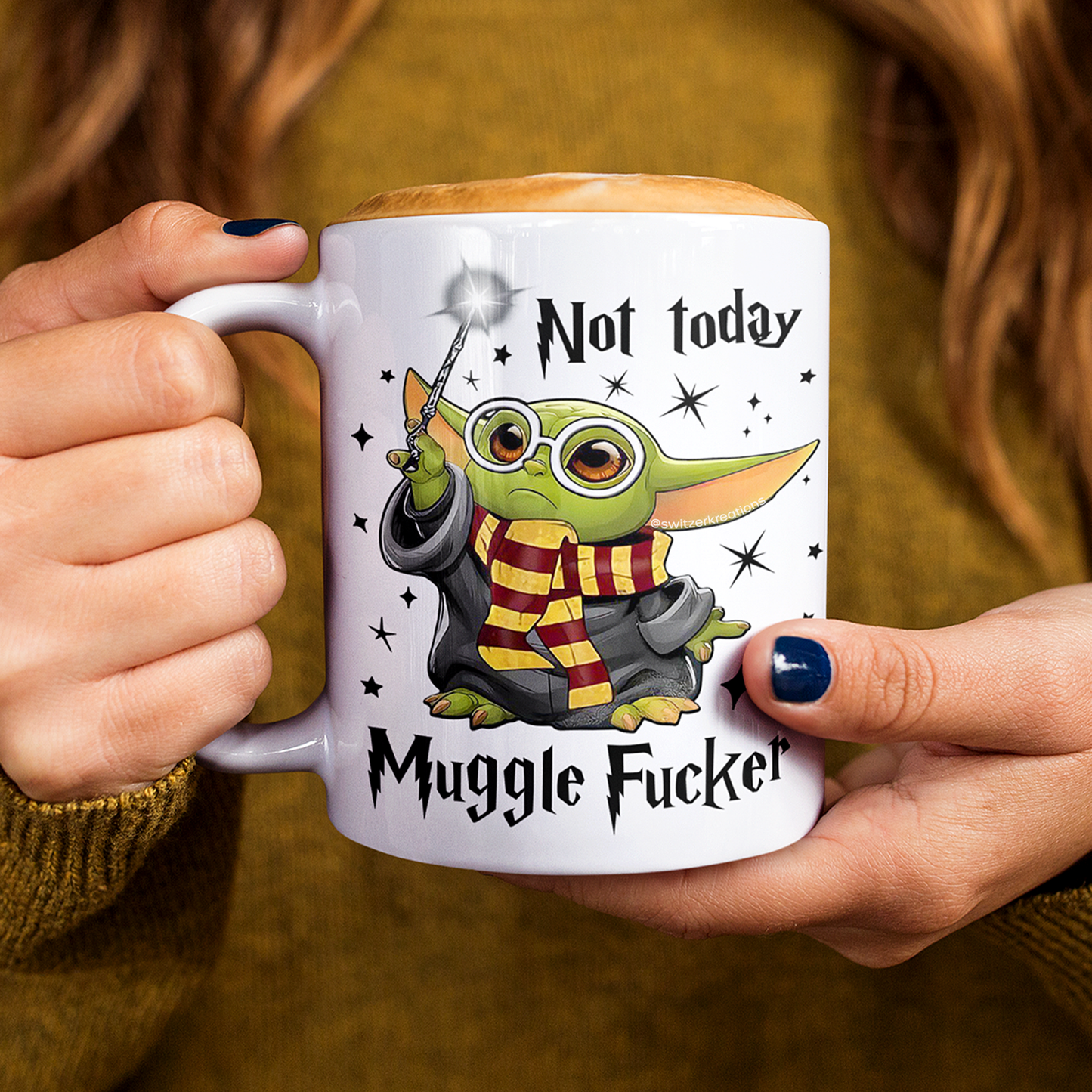 Not Today Mugglefucker Mug | Funny Baby Yoda Wizard