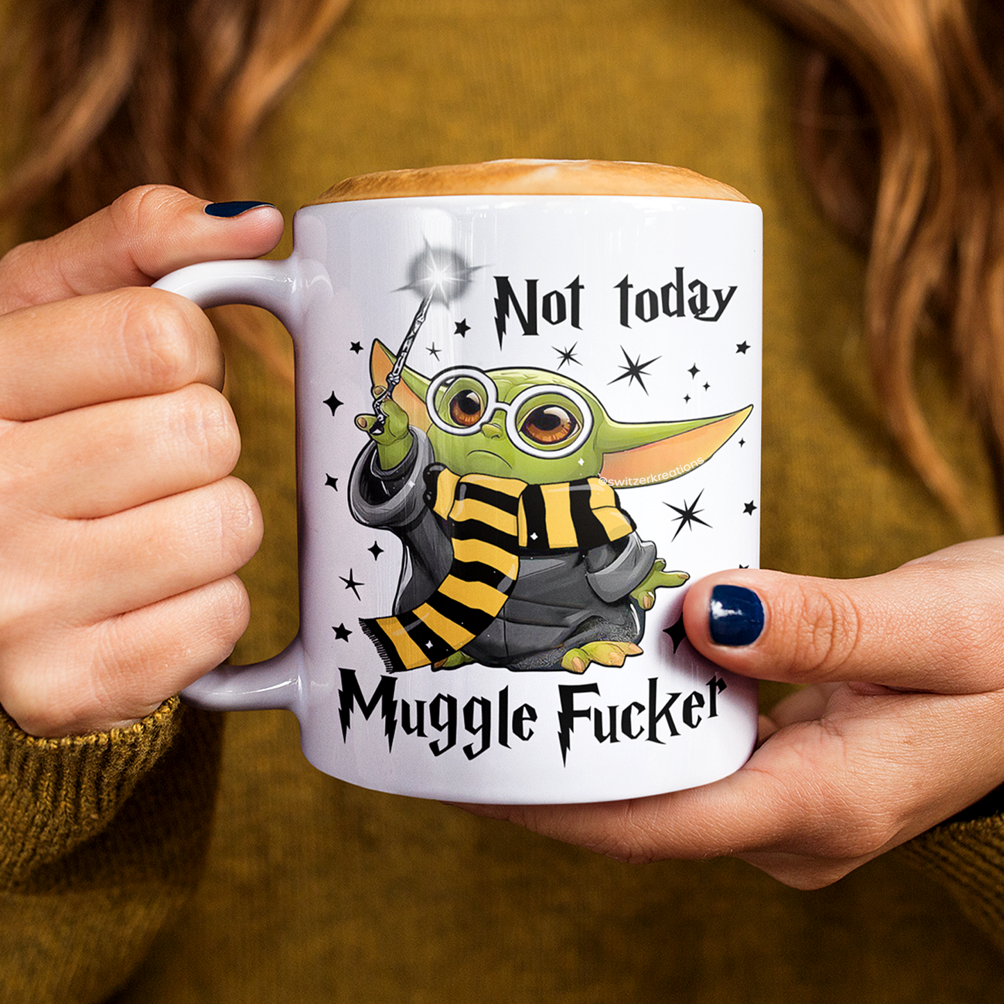 Not Today Mugglefucker Mug | Funny Baby Yoda Wizard