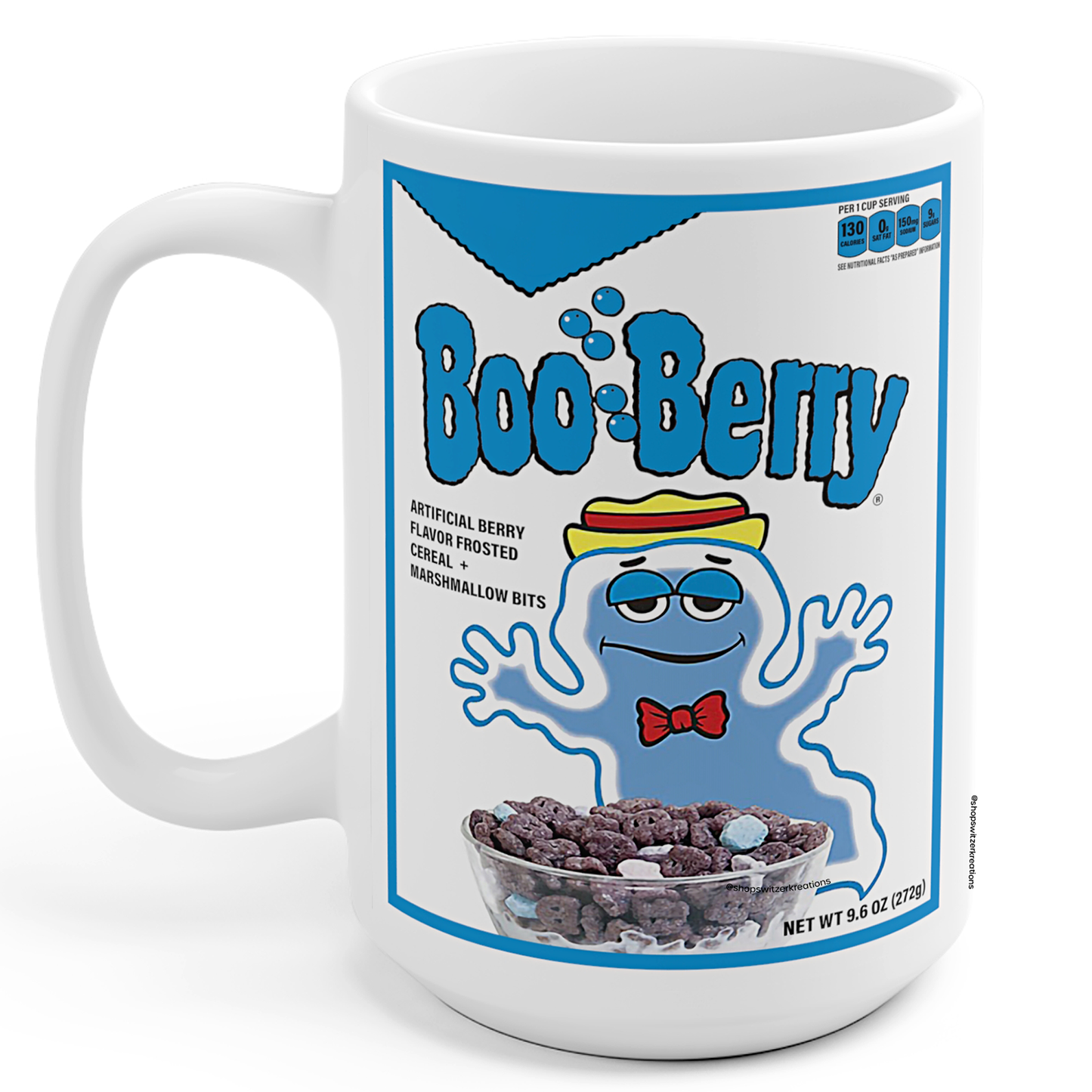 Boo-Berry Cereal Mug 15 Oz | Vintage Monster Cereal Box | by Switzer Kreations