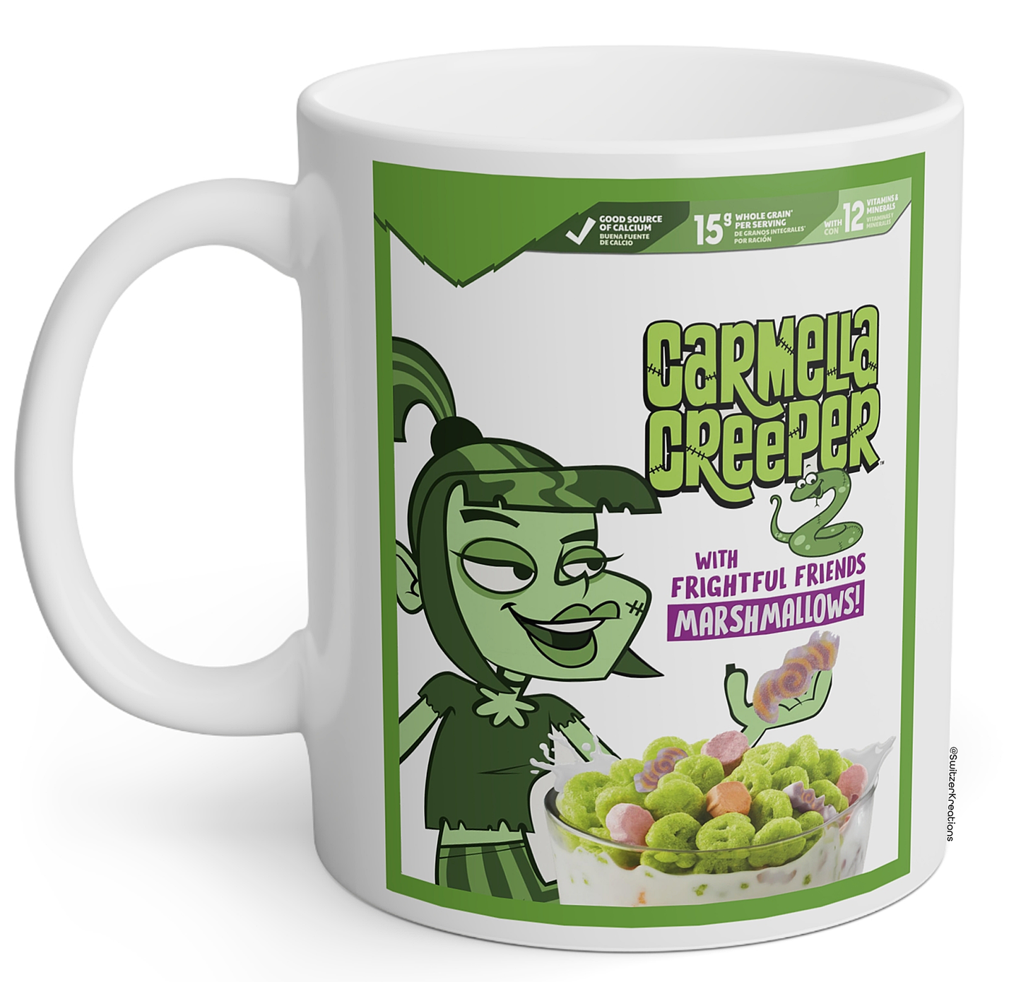 Carmella Creeper Ceramic Mug | Monster Cereal Mugs | by Switzer Kreations