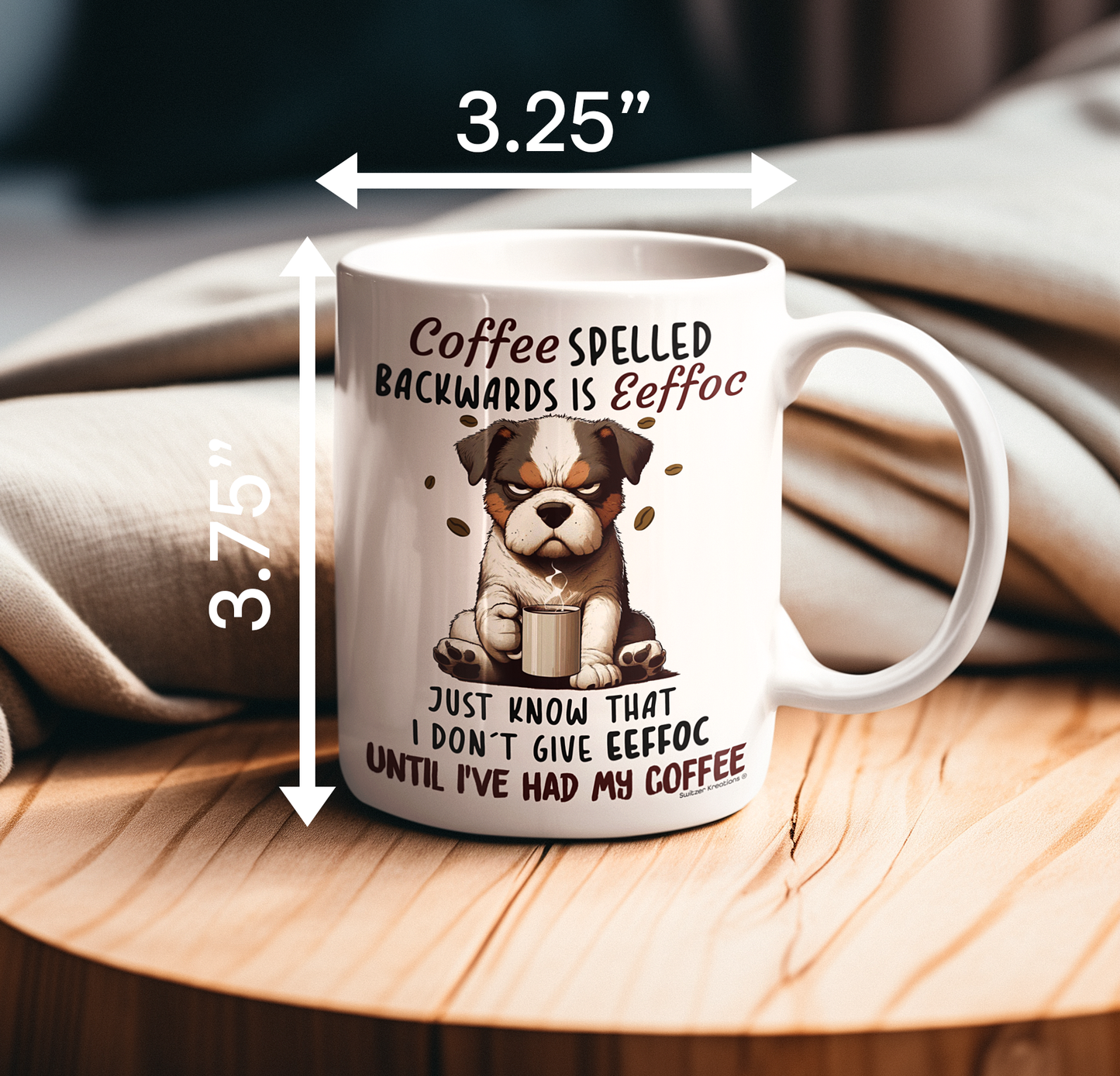 Coffee is spelled EEFFOC Mug | By Switzer Kreations