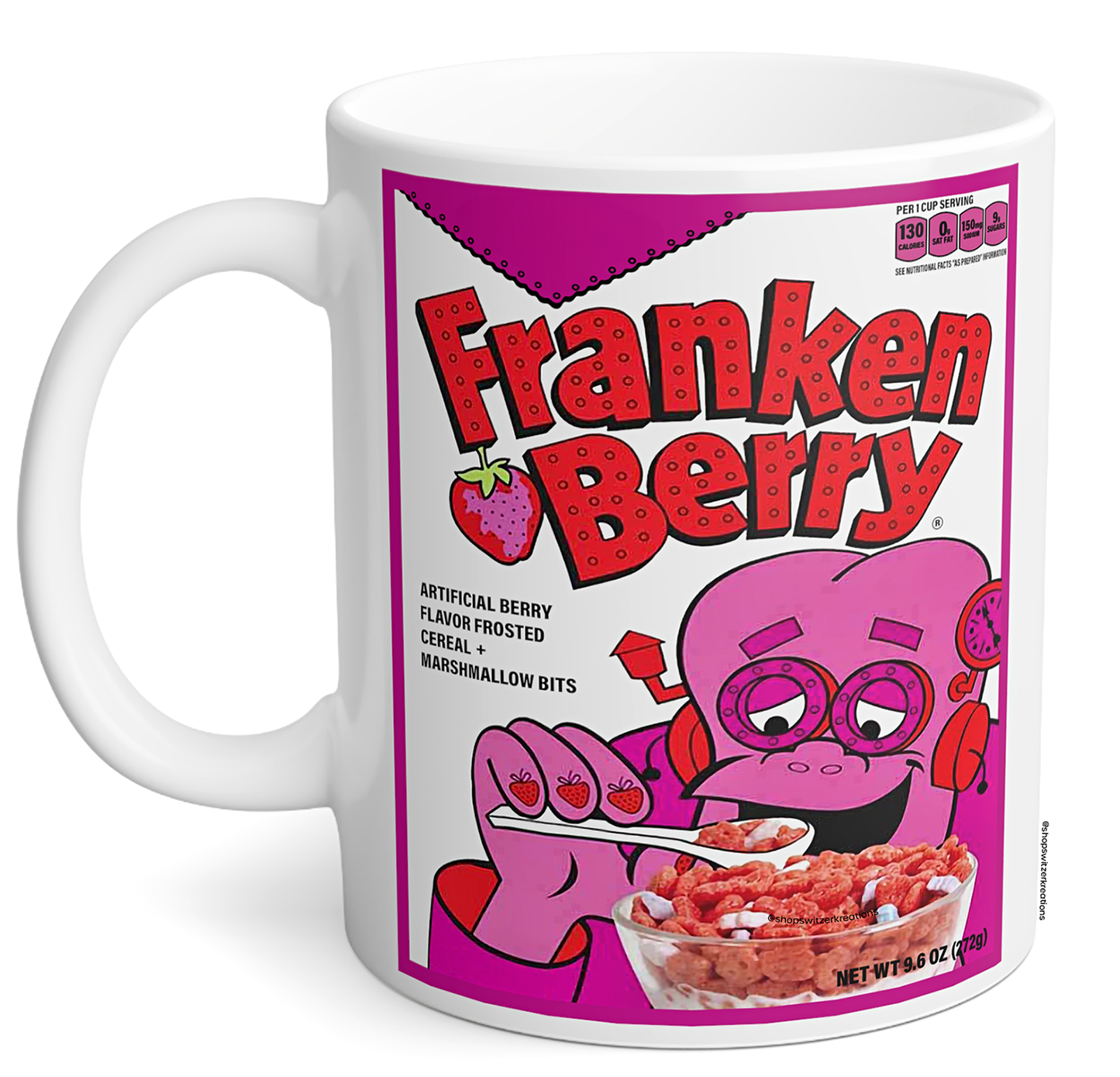 Franken-Berry Cereal Mug | Vintage Monster Cereal Box | by Switzer Kreations