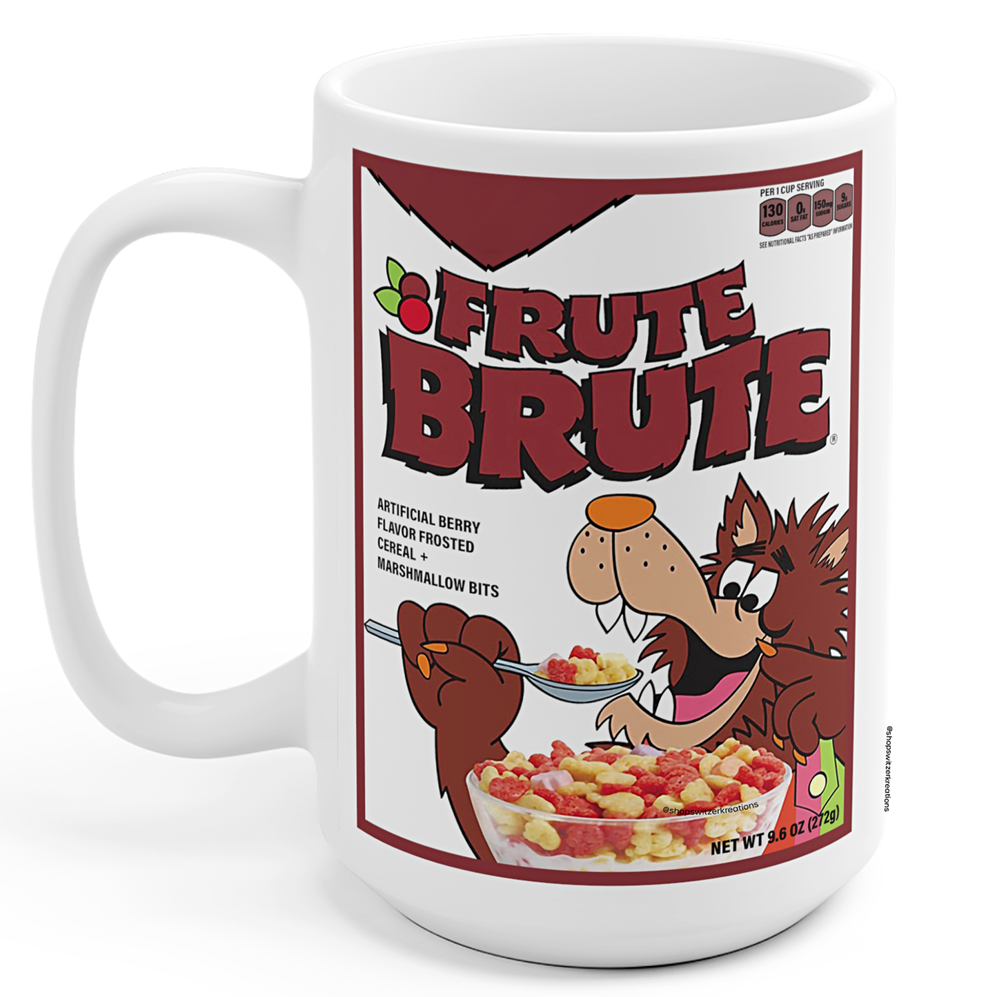 Frute-Brute Cereal Mug 15 Oz | Vintage Monster Cereal Box | by Switzer Kreations