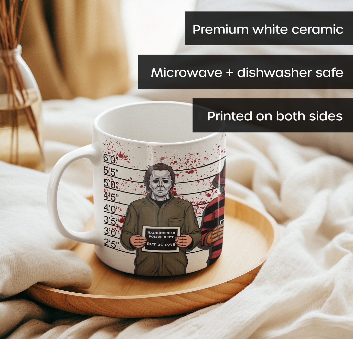 Horror Mugshot Mug | Michael Myers Freddy Krueger Friday The 13th Chucky | by Switzer Kreations