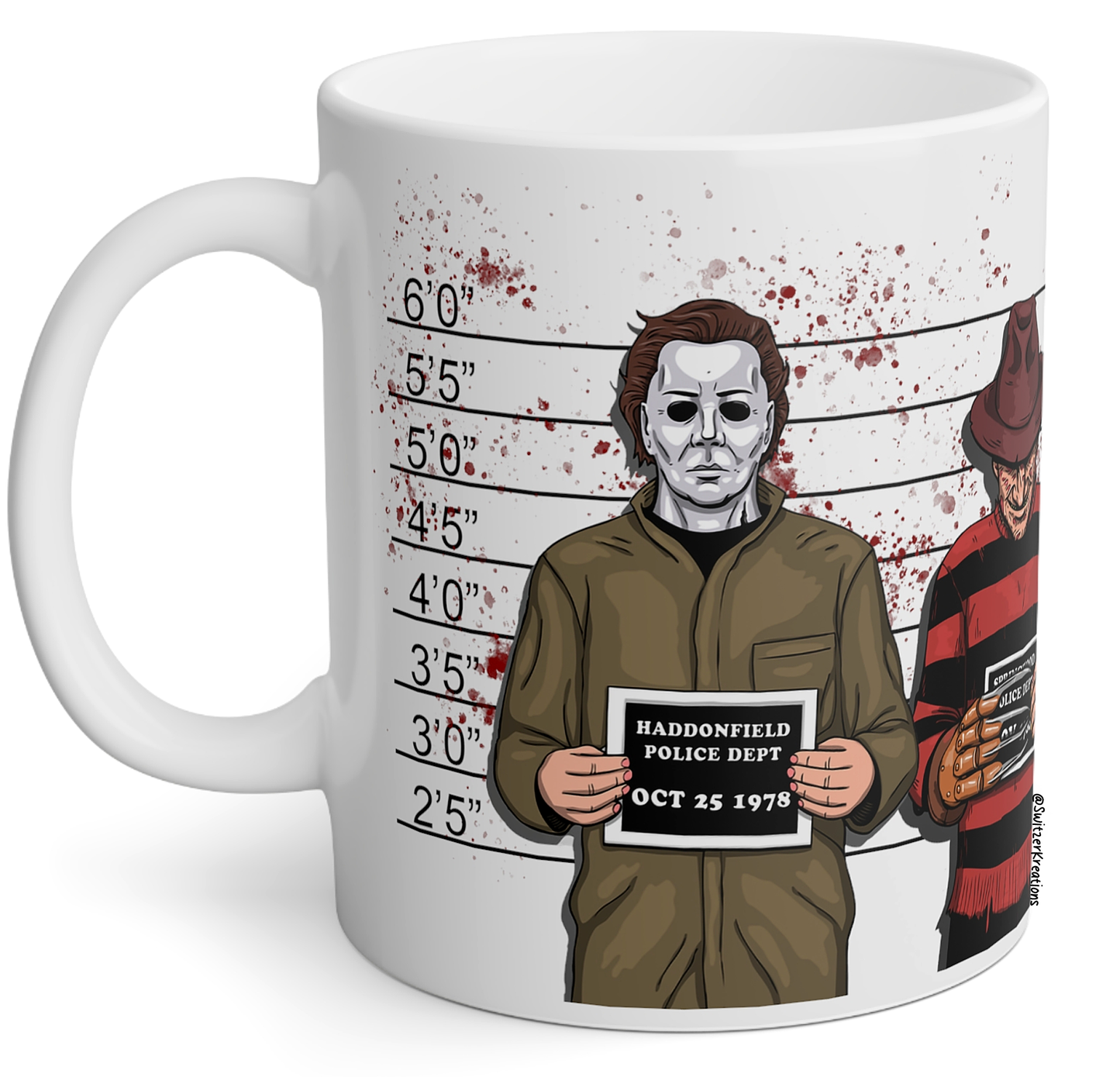 Horror Mugshot Mug | Michael Myers Freddy Krueger Friday The 13th Chucky | by Switzer Kreations
