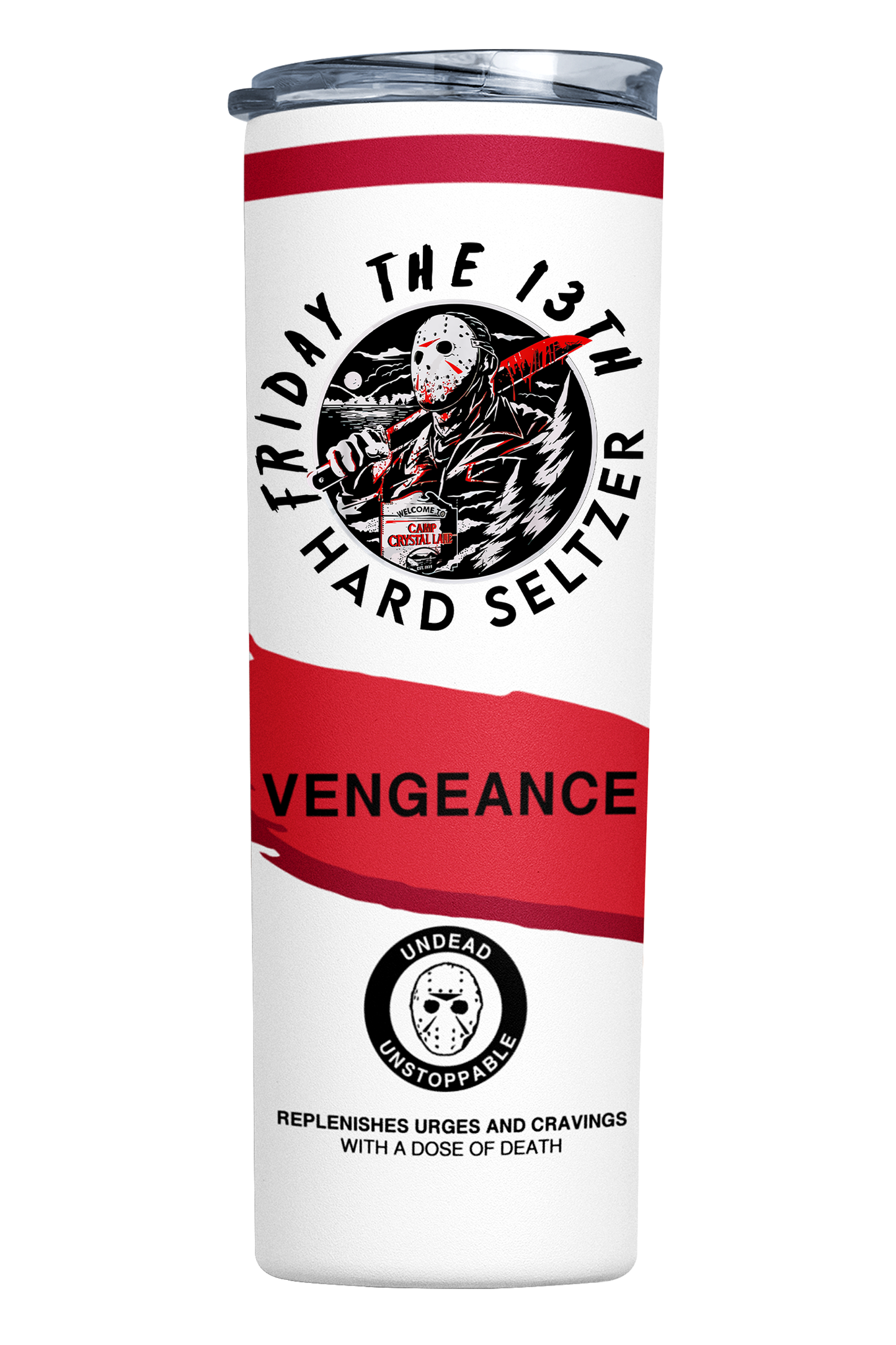 Friday The 13th Hard Seltzer Tumbler 20 Oz | Jason Voorhees | by Switzer Kreations
