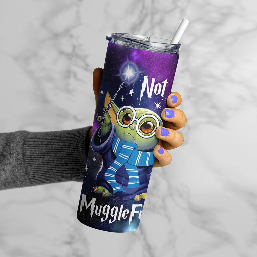 Not Today Mugglefucker Tumbler | Green Alien Wizard Tumbler 20 Oz