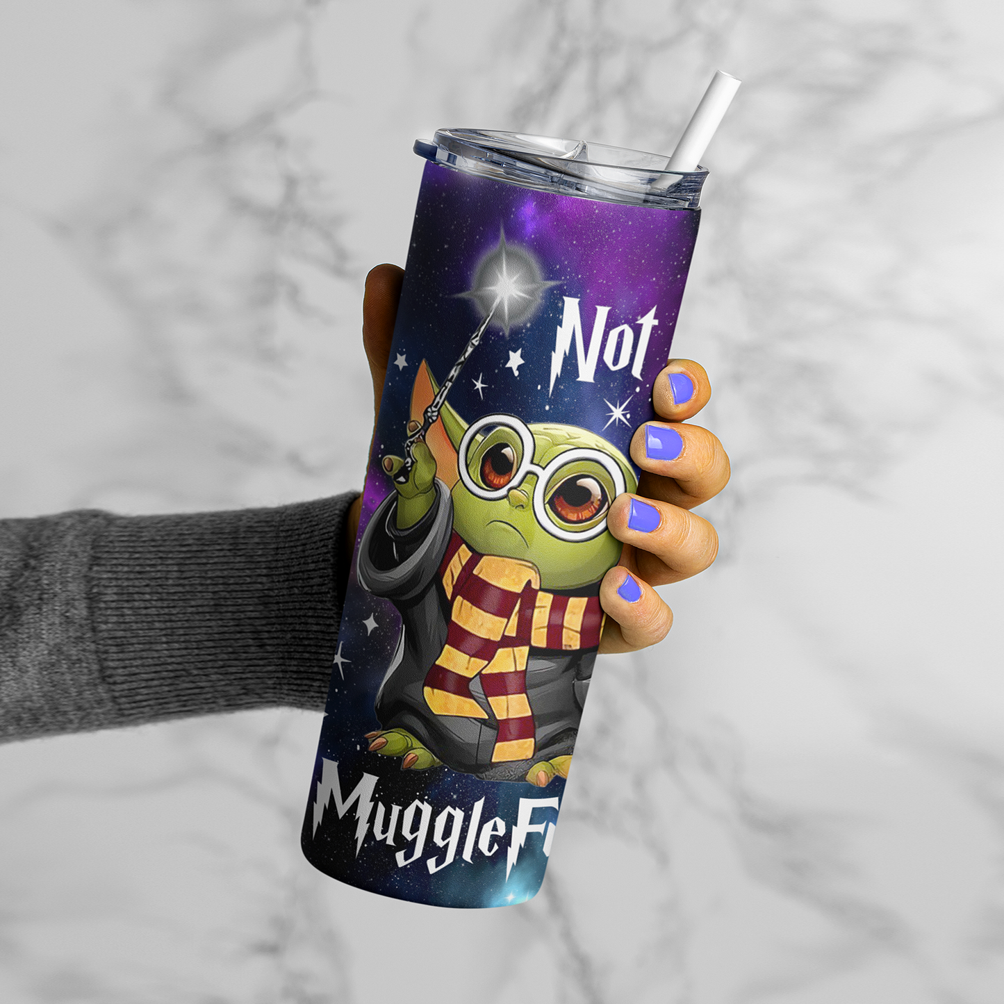 Not Today Mugglefucker Tumbler | Green Alien Wizard Tumbler 20 Oz