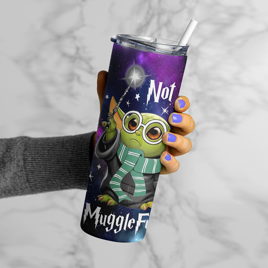 Not Today Mugglefucker Tumbler | Green Alien Wizard Tumbler 20 Oz