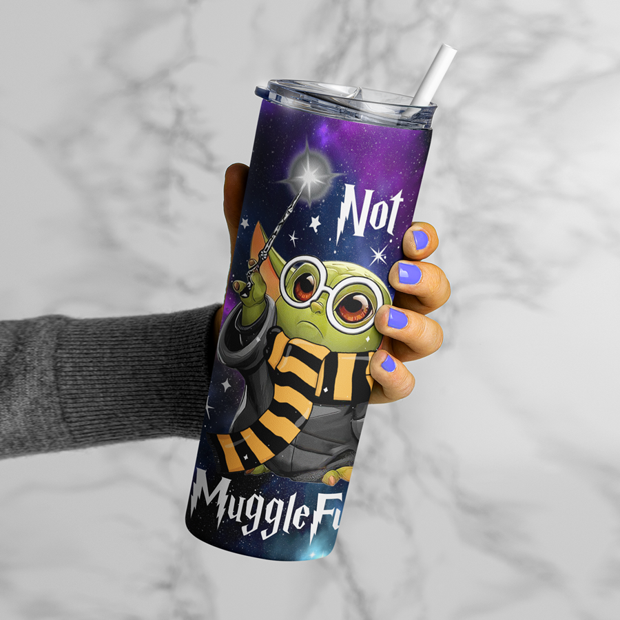 Not Today Mugglefucker Tumbler | Green Alien Wizard Tumbler 20 Oz