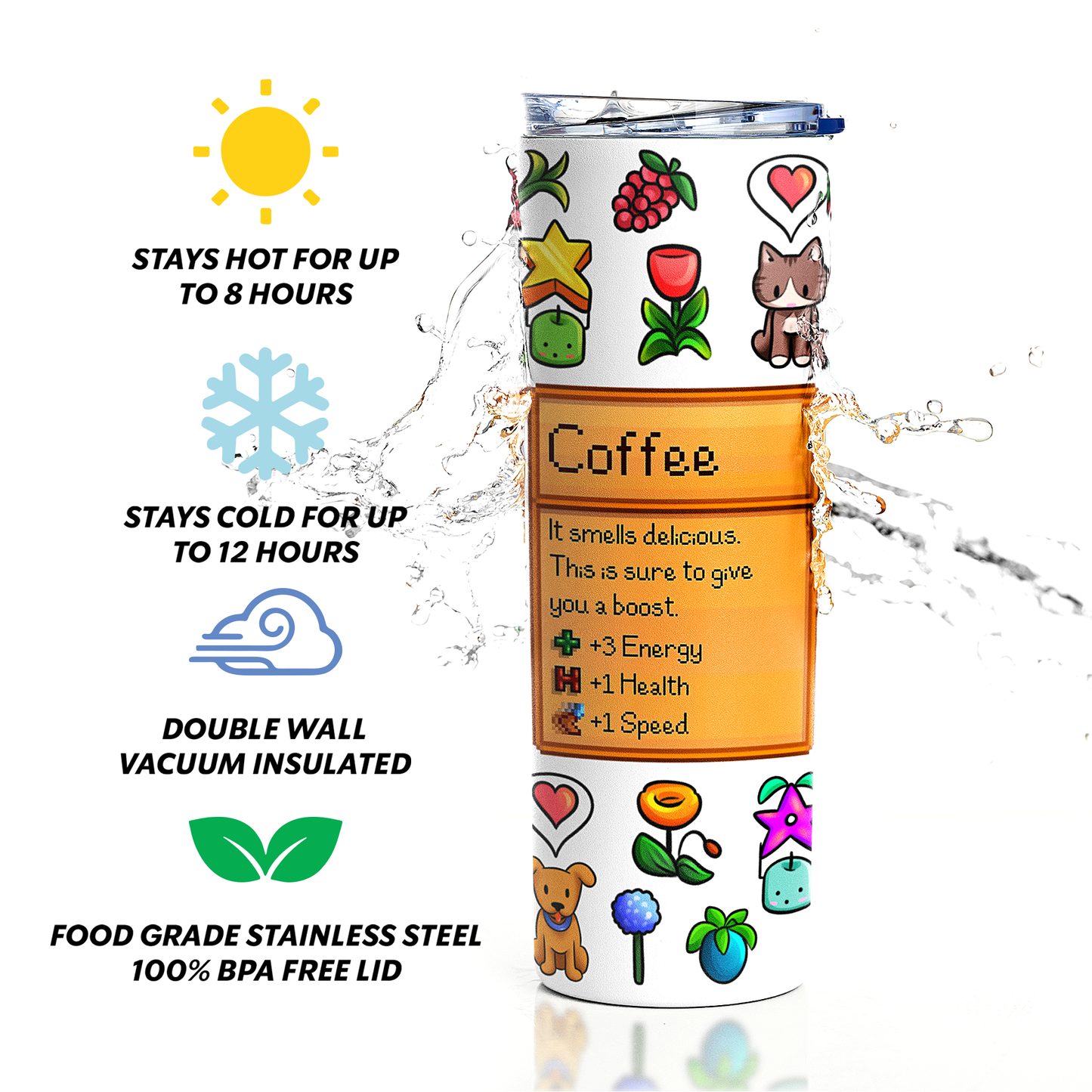 Stardew Valley Coffee Tumbler | Stardew Valley Gift | Stardew Valley Game by Switzer Kreations