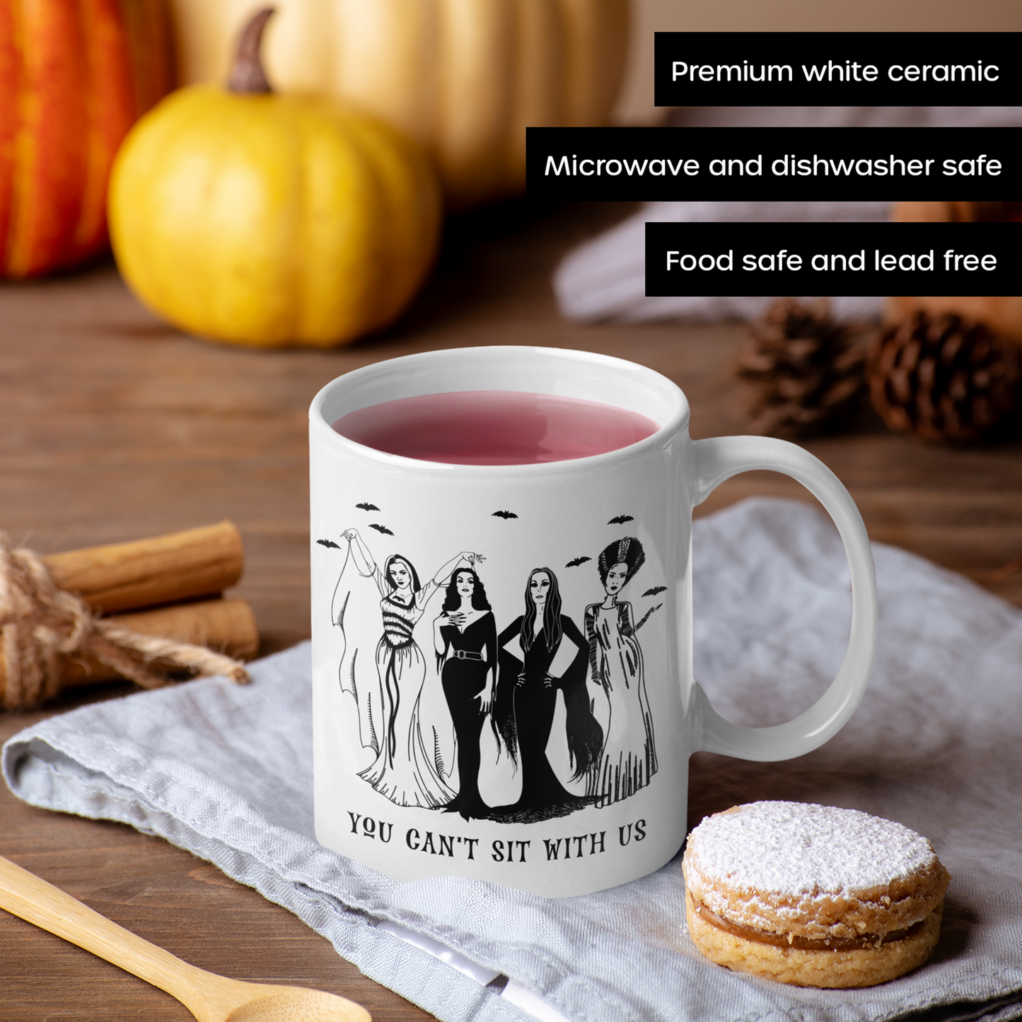 You Can't Sit With Us Mug 11oz | Goth Girls Witchy Coffee Mug | by Switzer Kreations