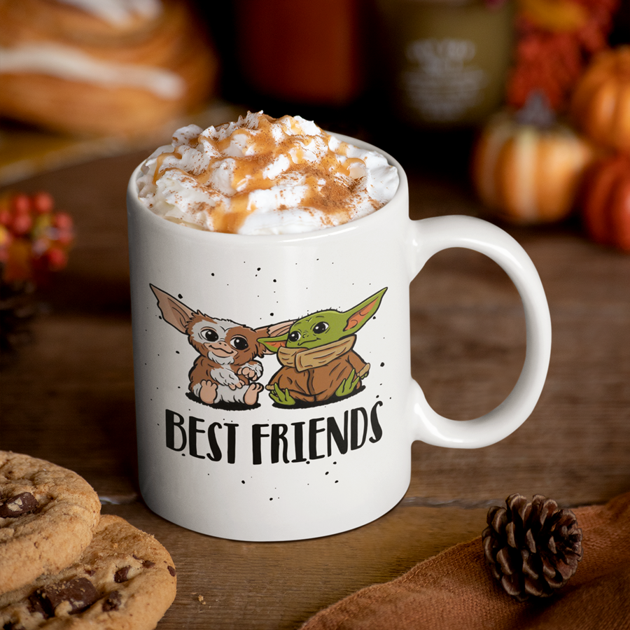 Best Friends Gift | Baby Yoda and Gizmo Mug | By Switzer Kreations