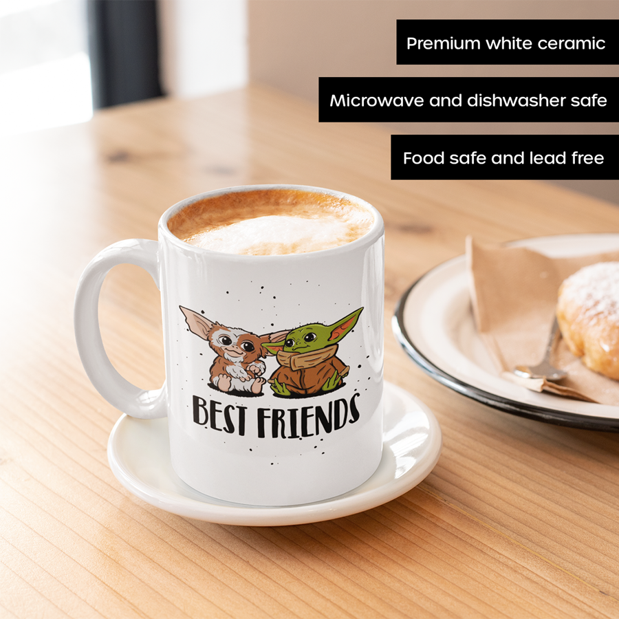 Best Friends Gift | Baby Yoda and Gizmo Mug | By Switzer Kreations