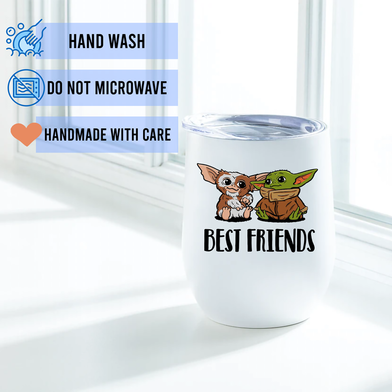 Best Friends Wine Tumbler - Gizmo and Baby Yoda