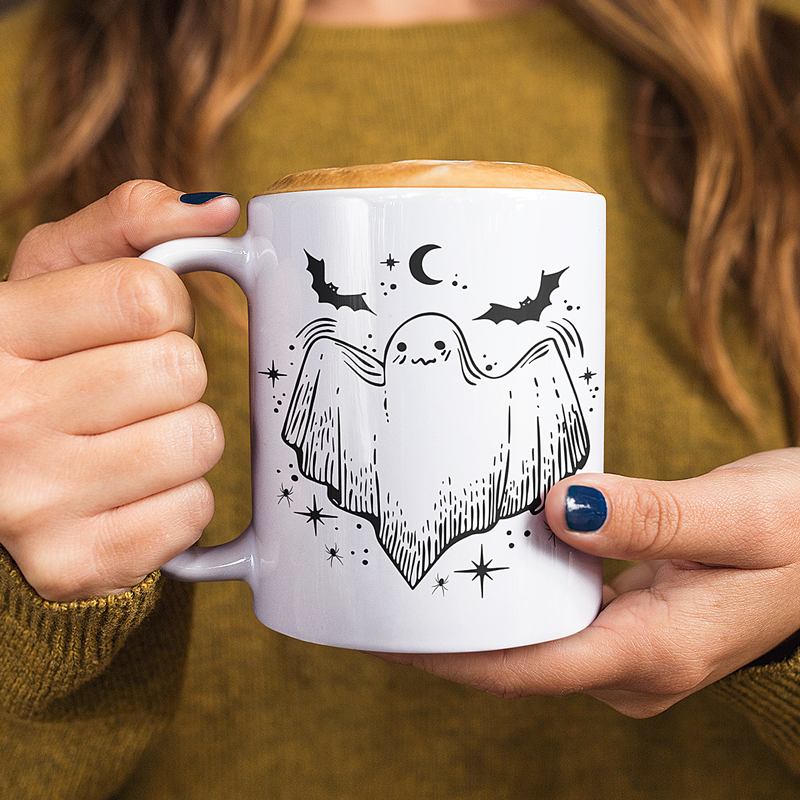 Cute Ghost With Glasses Mug - Switzer Kreations – Switzer Kreations
