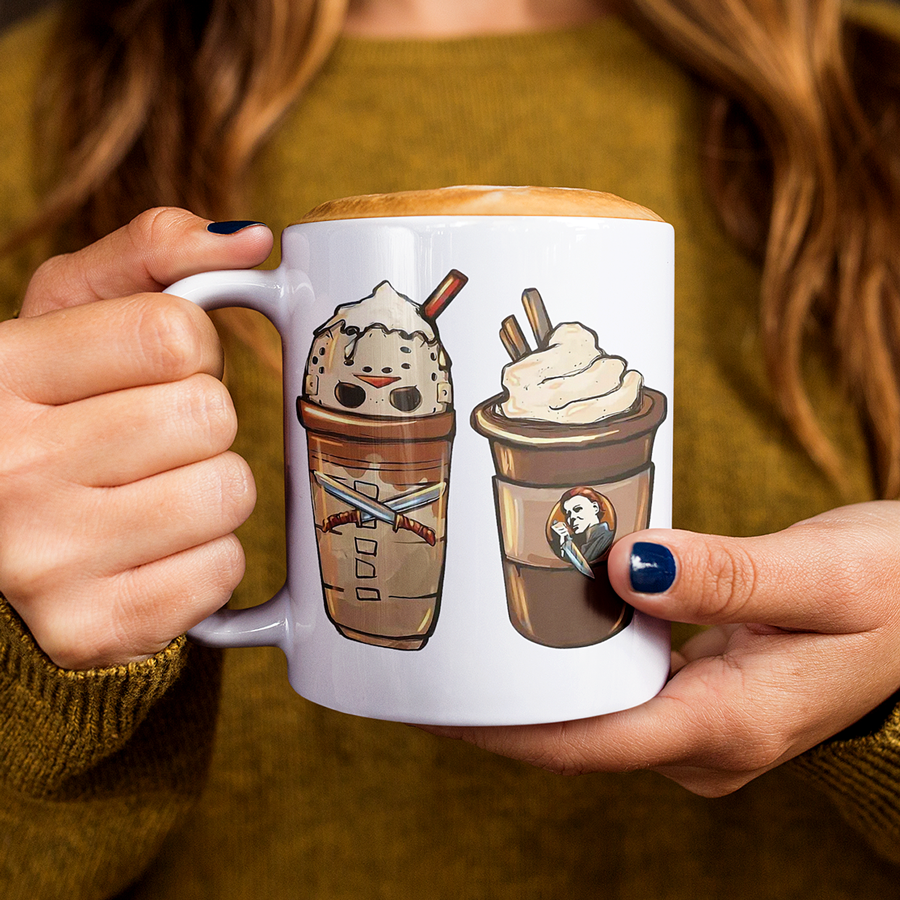 Ghostface, Freddy, Jason, Michael Pumpkin Spice Coffee Mug