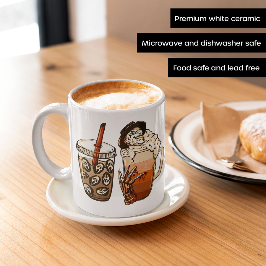 Ghostface, Freddy, Jason, Michael Pumpkin Spice Coffee Mug