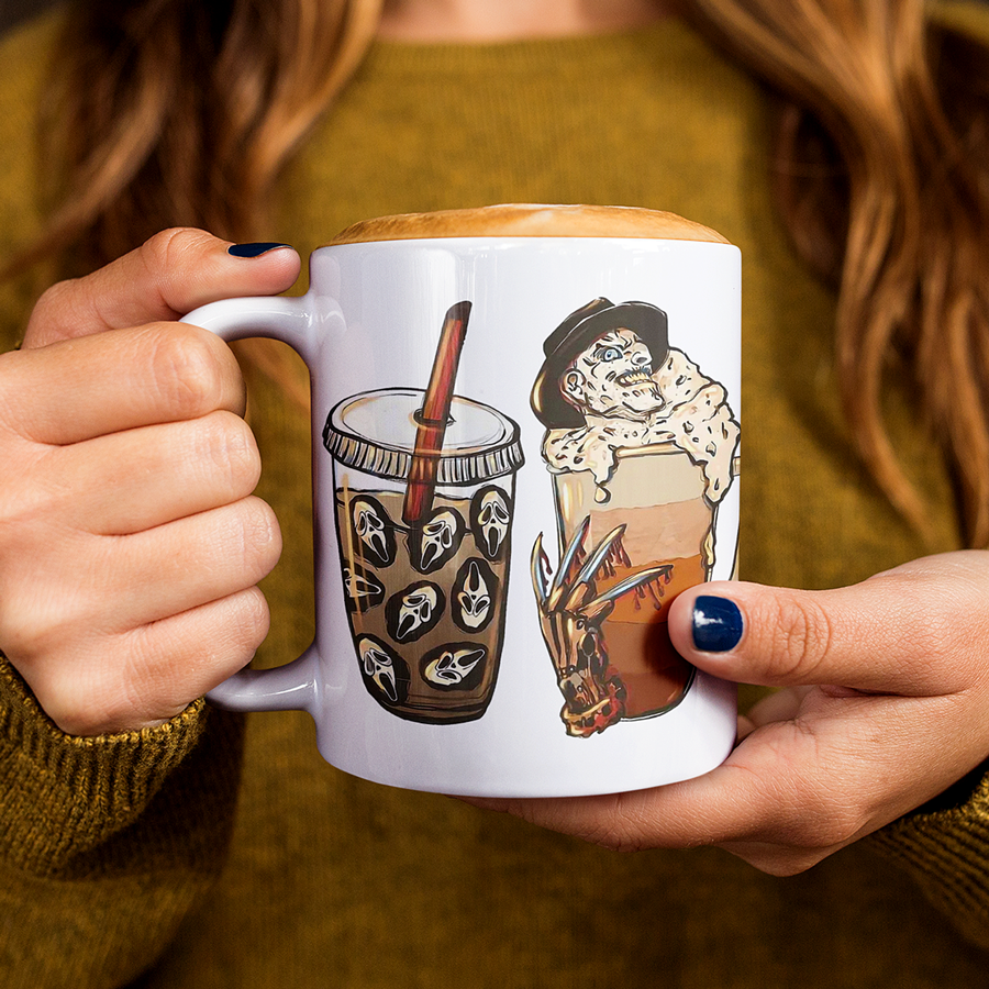 Ghostface, Freddy, Jason, Michael Pumpkin Spice Coffee Mug