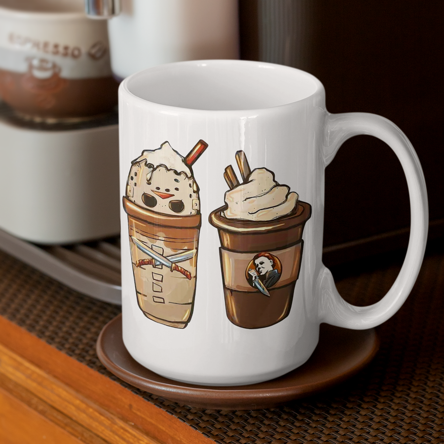 Ghostface, Freddy, Jason, Michael Pumpkin Spice Coffee Mug