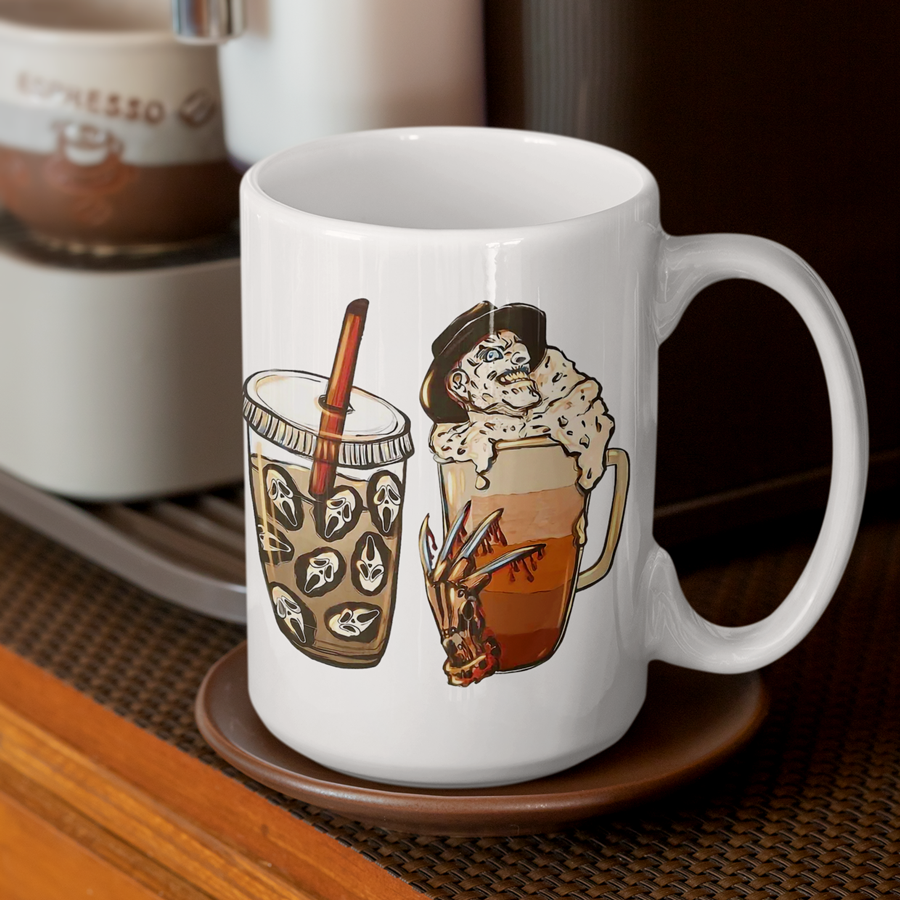 Ghostface, Freddy, Jason, Michael Pumpkin Spice Coffee Mug
