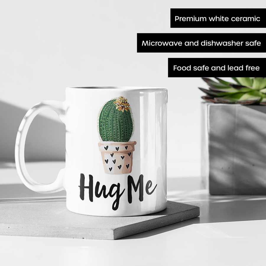 Hug Me Cactus Mug 11oz | By Switzer Kreations