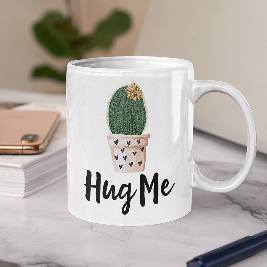 Hug Me Cactus Mug 11oz | By Switzer Kreations
