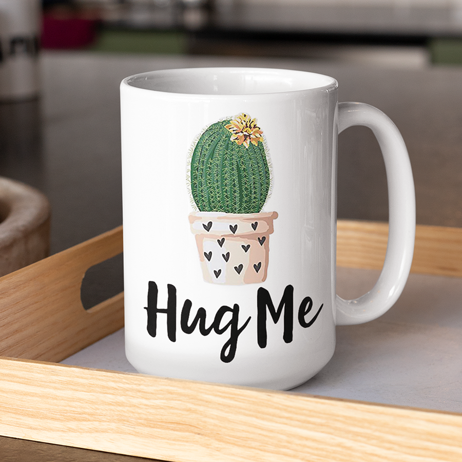 Hug Me Cactus Mug 15oz | By Switzer Kreations