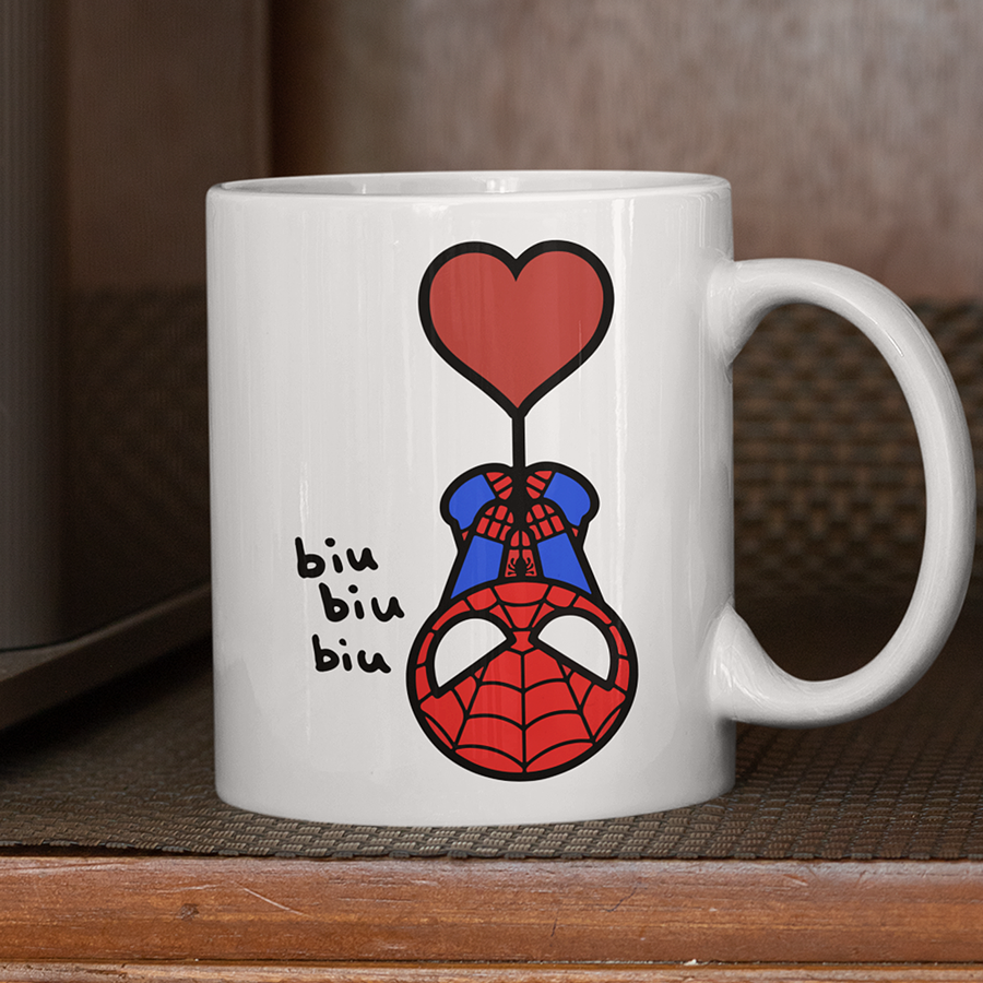Spidey Heart Ceramic Coffee Mug 11oz | By Switzer Kreations