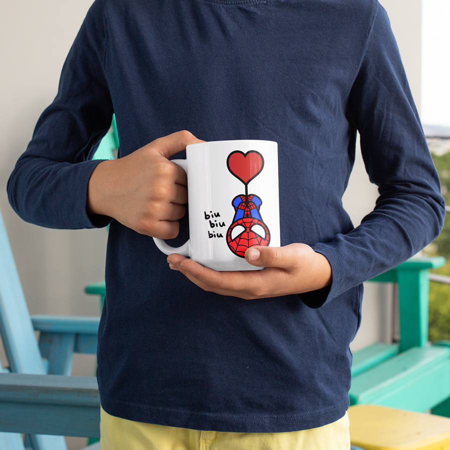 Spidey Heart Ceramic Coffee Mug 15oz | By Switzer Kreations