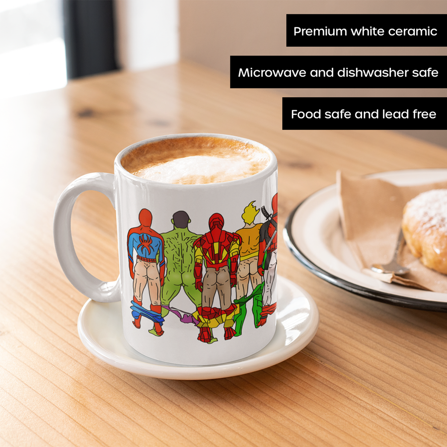 Superhero Butts Mug | By Switzer Kreations