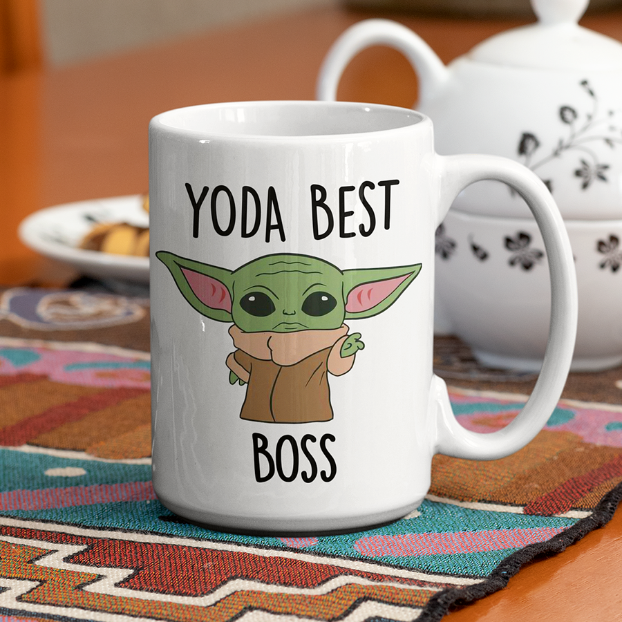 Yoda Best Boss Coffee Mug 15oz | By Switzer Kreations