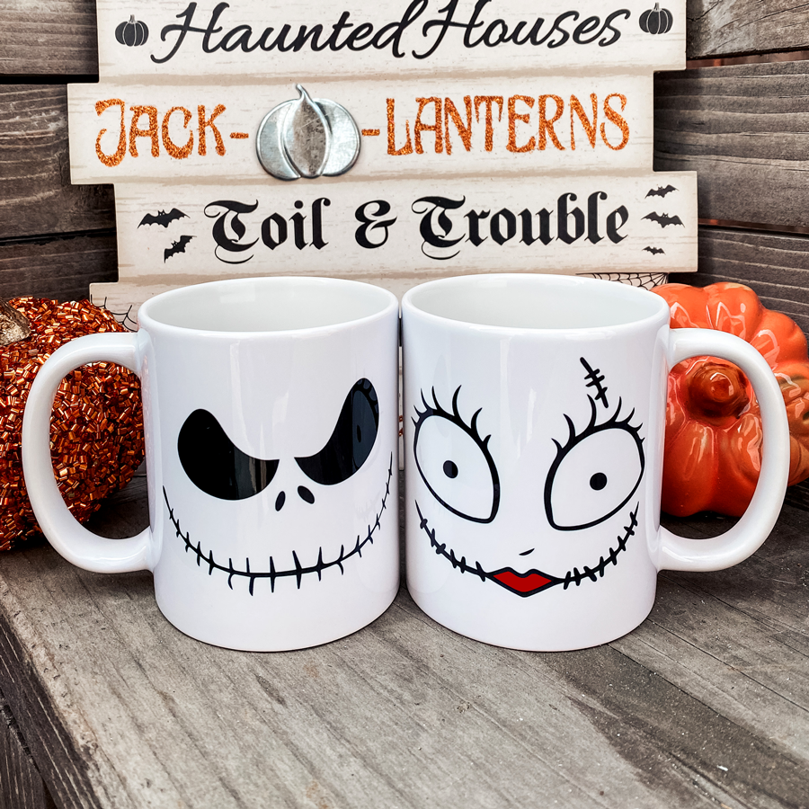 Jack and Sally Coffee Mugs | Switzer Kreations