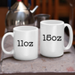 11 oz and 15 oz mugs
