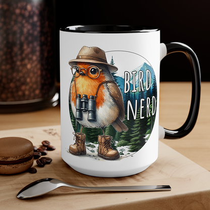 Bird Nerd Mug Black Handle | Bird Watching Gifts | Switzer Kreations