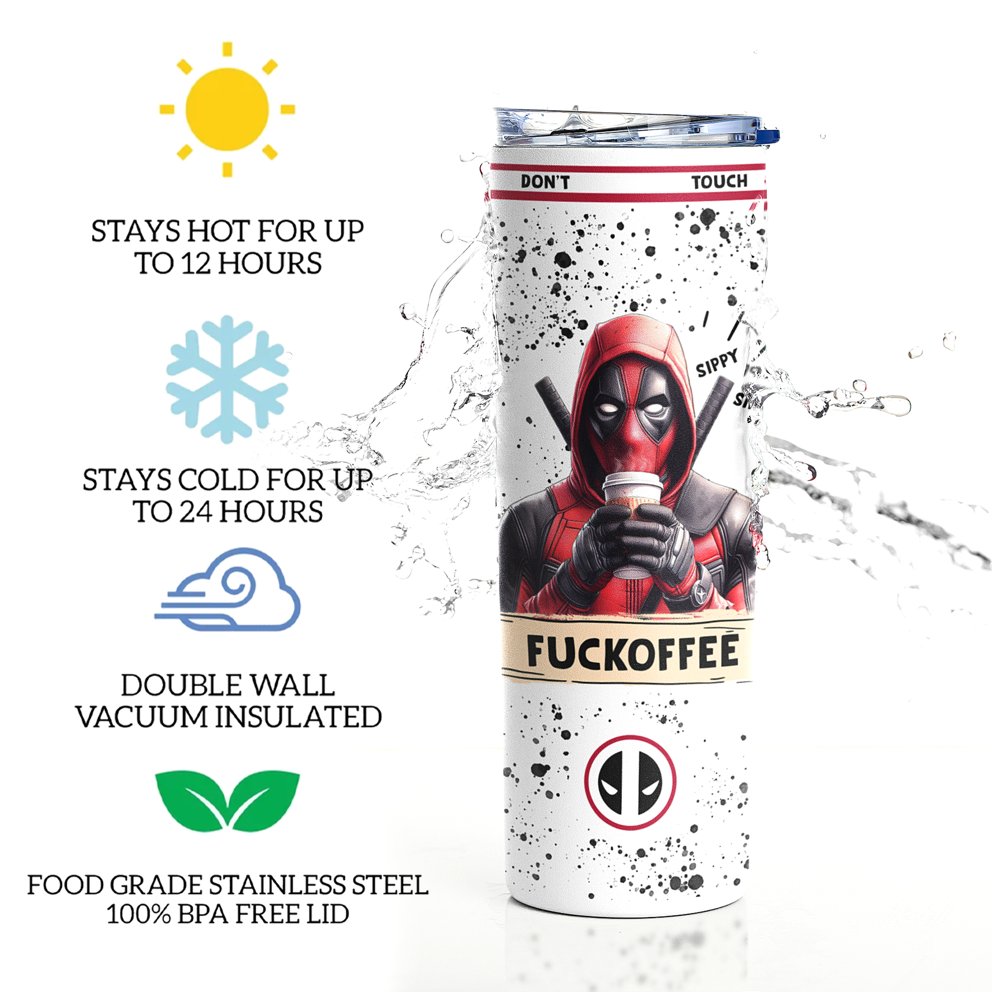 Dead-pool Fuckoffee Tumbler | Sippy Sip by Switzer Kreations