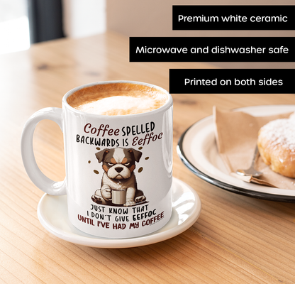 Coffee is spelled EEFFOC Mug | By Switzer Kreations