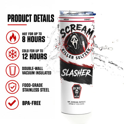 Ghostface Tumbler Mask for Travel Mug - Long Lasting Hot and Cold Stanley