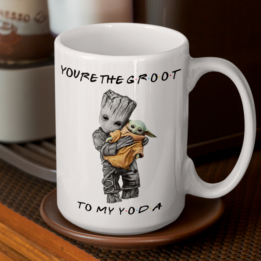 Groot and Baby Yoda Coffee Mug 15oz | By Switzer Kreations