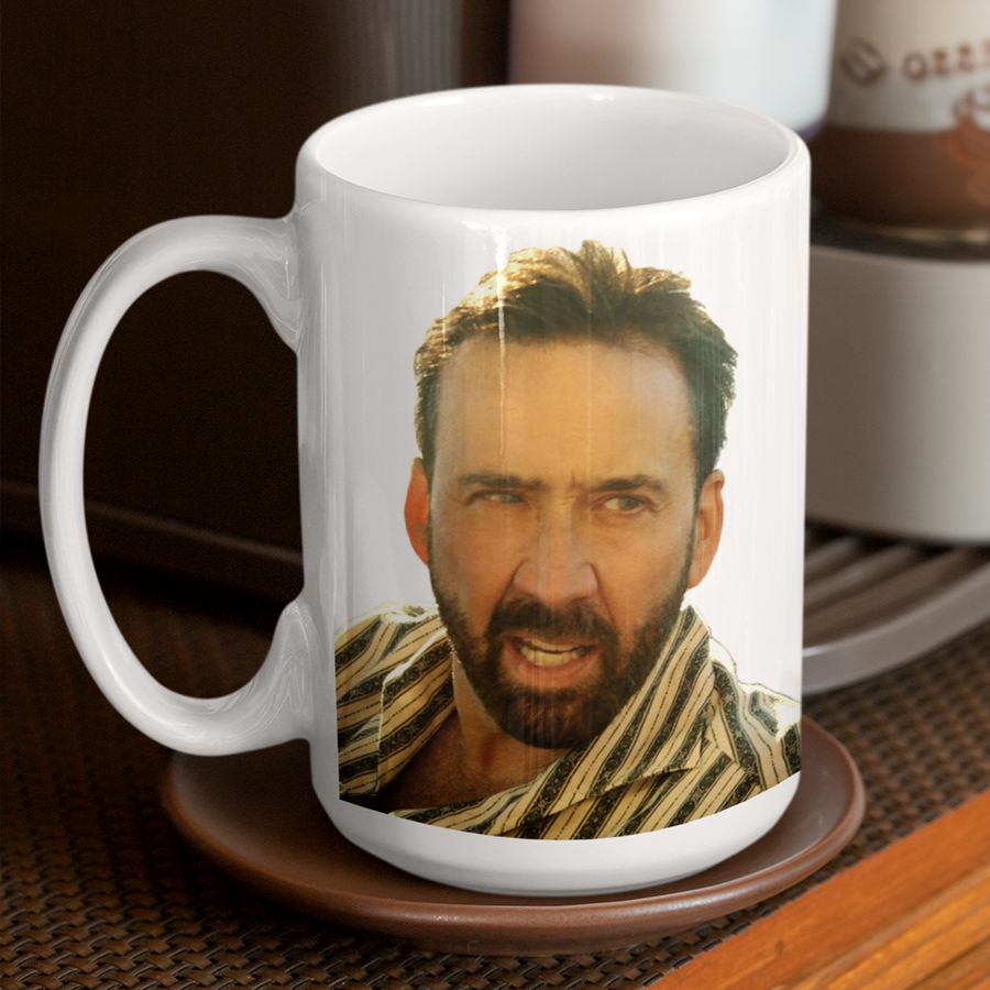 Pedro Pascal Nicolas Cage Massive Talent Coffee Mug 15oz | By Switzer Kreations