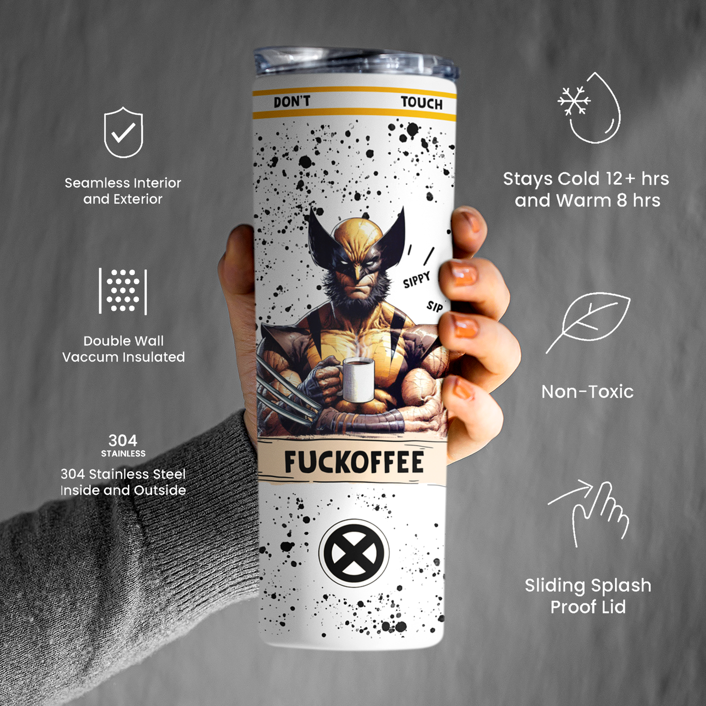 Wolverine Fuckoffee Tumbler | James Logan Sippy Sip by Switzer Kreations