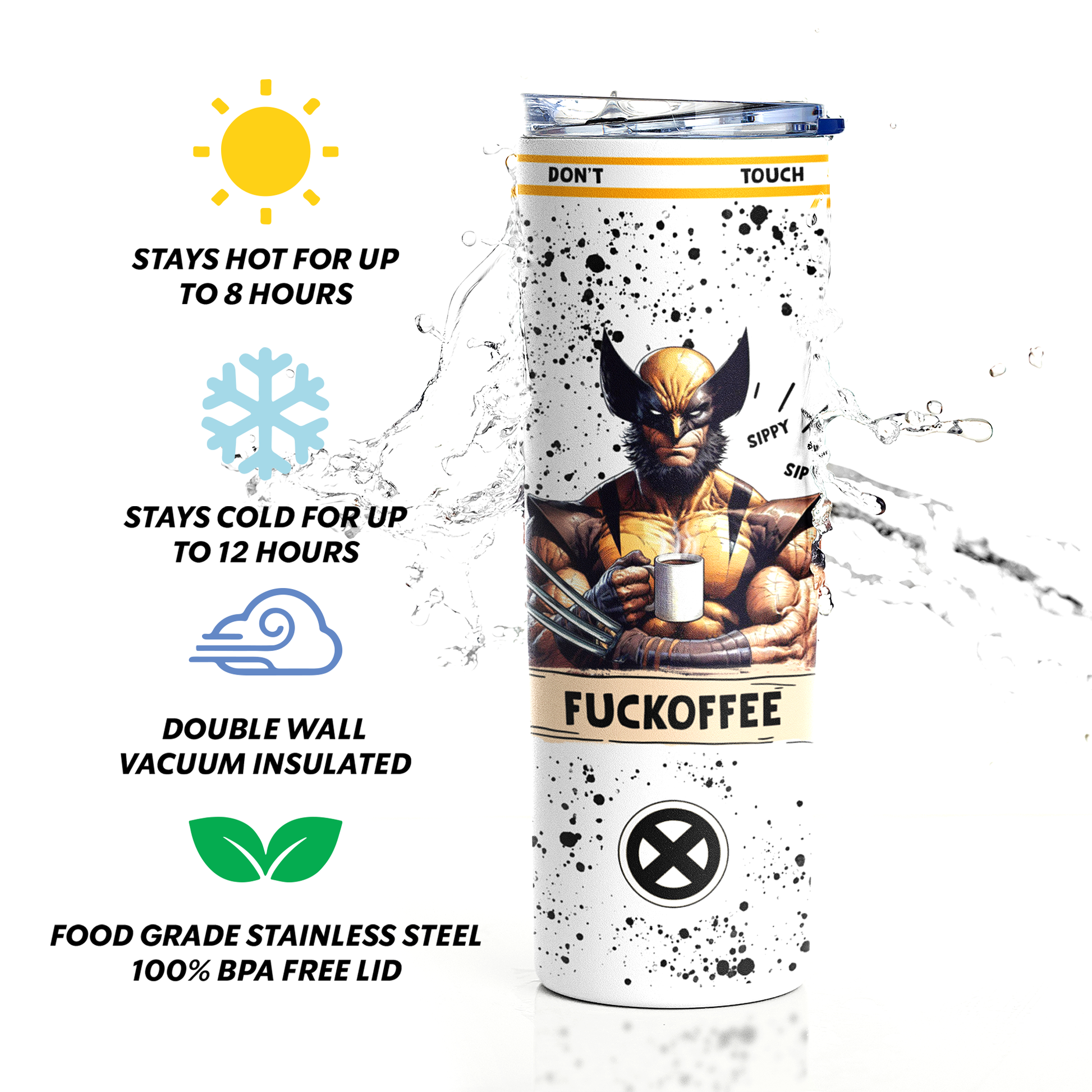 Wolverine Fuckoffee Tumbler 20oz | Sippy Sip by Switzer Kreations Wolverine Fuckoffee Tumbler 20oz | Sippy Sip by Switzer Kreations