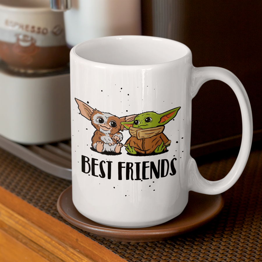 Best Friends Gift | Baby Yoda and Gizmo Mug 15oz | By Switzer Kreations