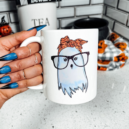 Cute Ghost With Glasses Mug - Switzer Kreations – Switzer Kreations
