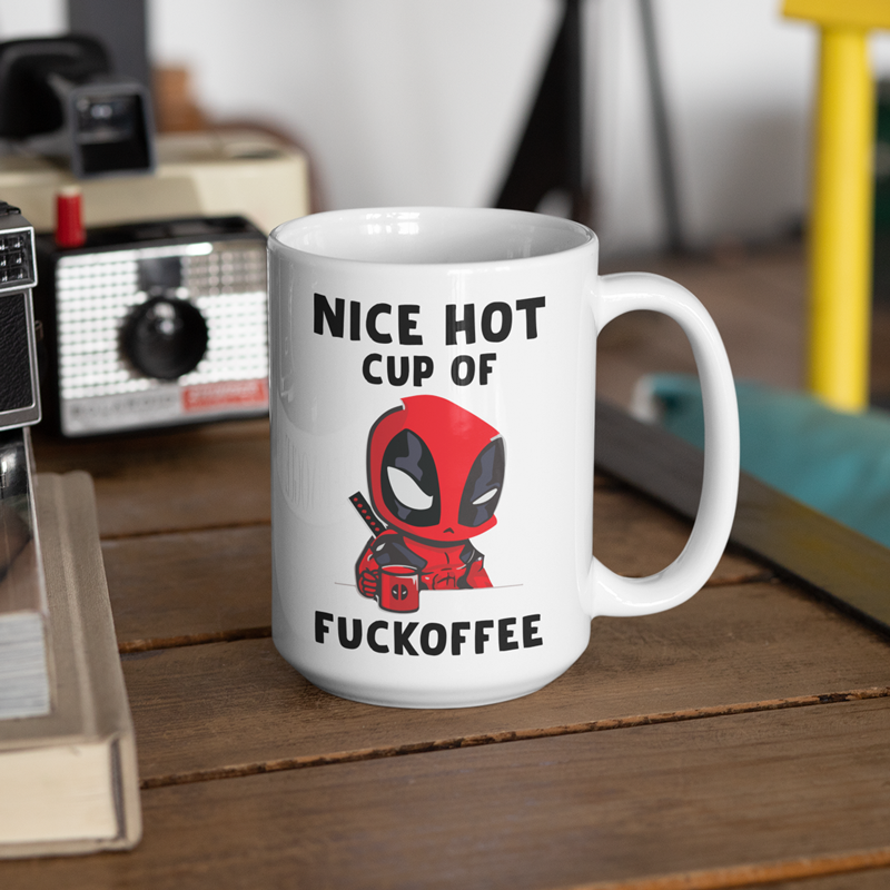 Deadpool Coffee Mug 15oz - Nice Hot Cup Of Coffee