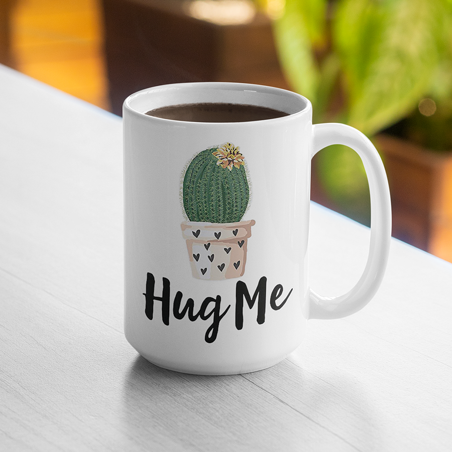 Hug Me Cactus Mug 15oz | By Switzer Kreations