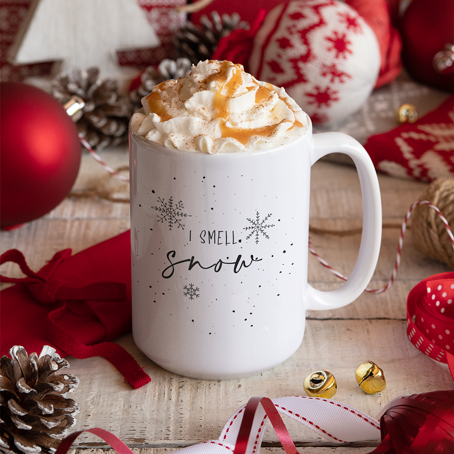 I Smell Snow Christmas Mug 15oz | By Switzer Kreations